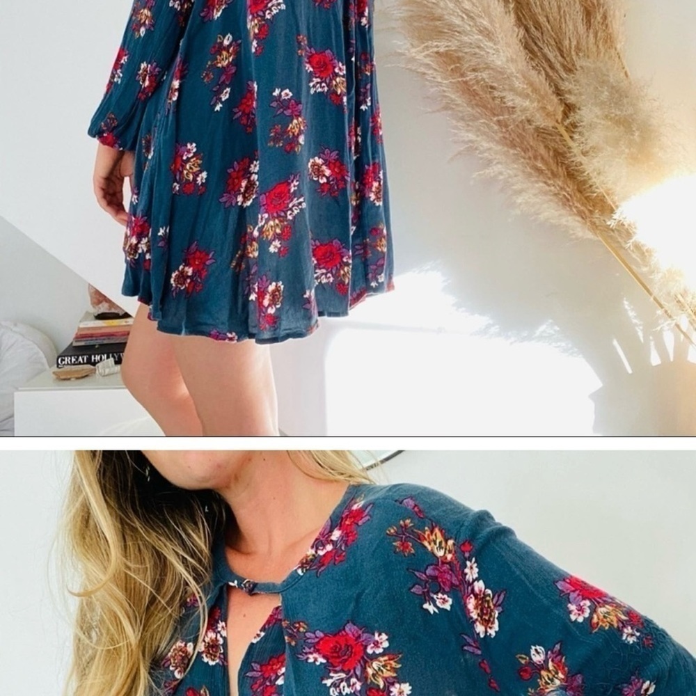 Free People Floral Tunic Mini Dress - Picture 2 of 4